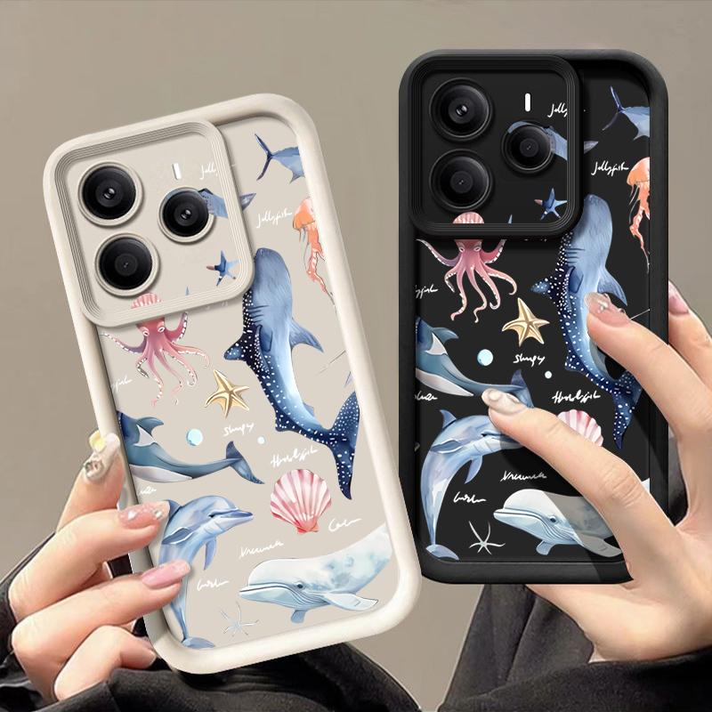 Phone Cases Xiaomi 15 - Cute Dolphin Patterned Soft Case For