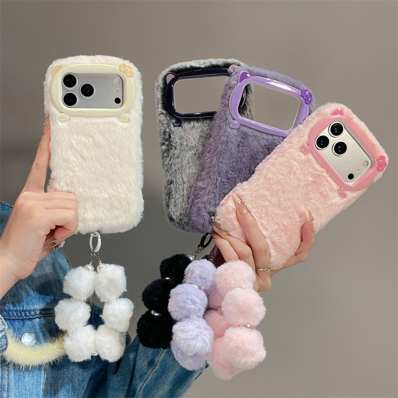 Phone Cases For Iphone 11 - Luxury Solid Colors Furry Plush Phone