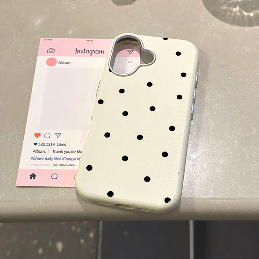 Phone Cases Xiaomi 15 - Minimalist Black Polka Dot Phone Case