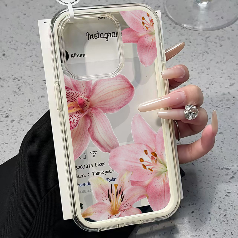 Phone Cases Online - Pink Lily Flower Clear Phone Case