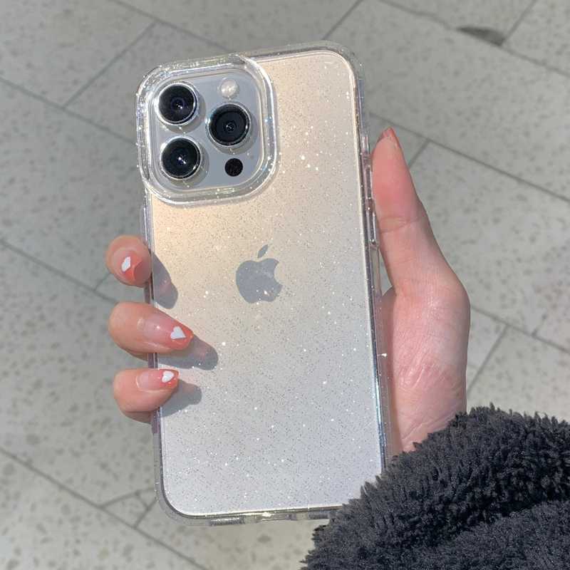 Phone Cases Like Loopy - Transparent Simple Glitter Phone Case For