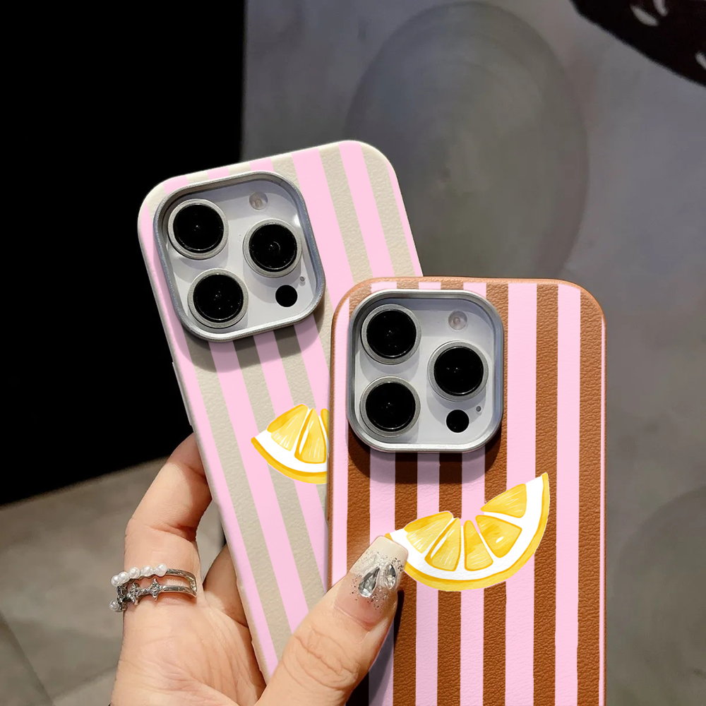 Lemon Pink Stripes Phone Case  - Phone Cases Xiaomi 15 review and price