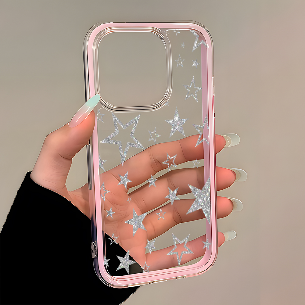 Glitter Silver Star Pattern Cl - Phone Cases Pinterest review and price