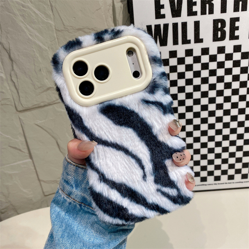 Luxury Zebra Pattern Fluffy Pl - Phone Cases For Iphone 11 review and price