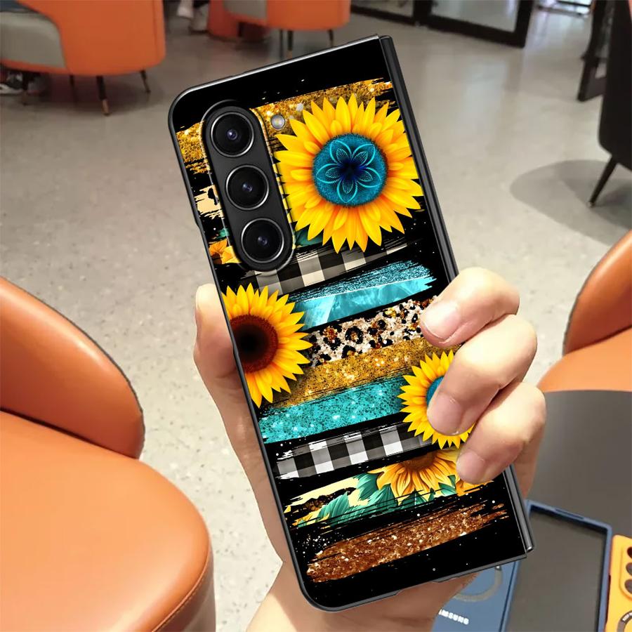 Zebra Striped Sunflower Back P - Phone Cases Z Fold 5 review and price