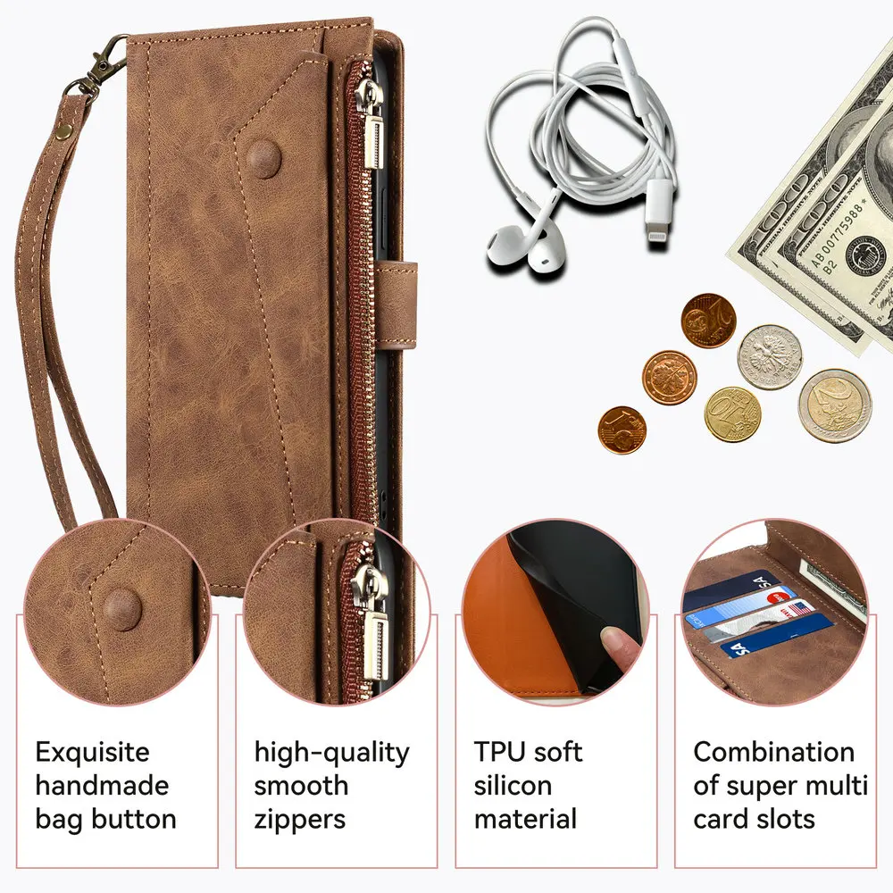 Zipper Leather Flip Case Cross - Phone Cases Australia review and price