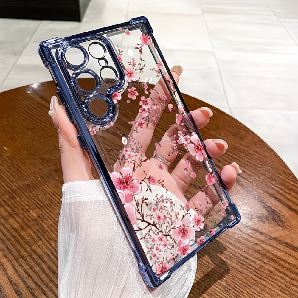 Cherry Blossom Electroplated F - Phone Cases For Samsung S22 review and price