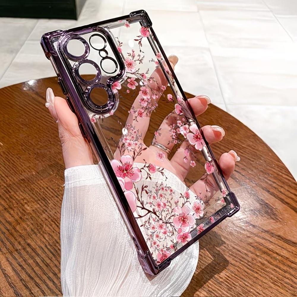 Cherry Blossom Electroplated F - Phone Cases For Samsung S22 review and price