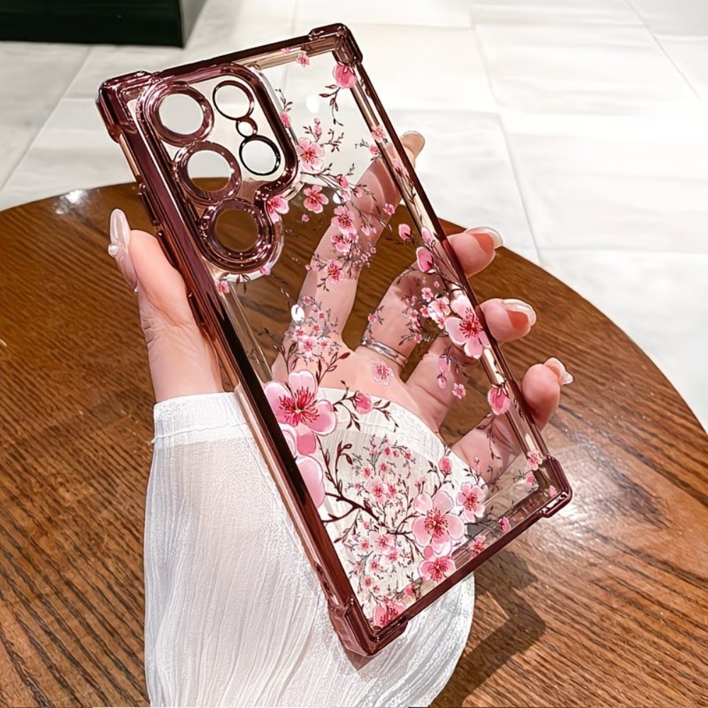Cherry Blossom Electroplated F - Phone Cases For Samsung S22 review and price
